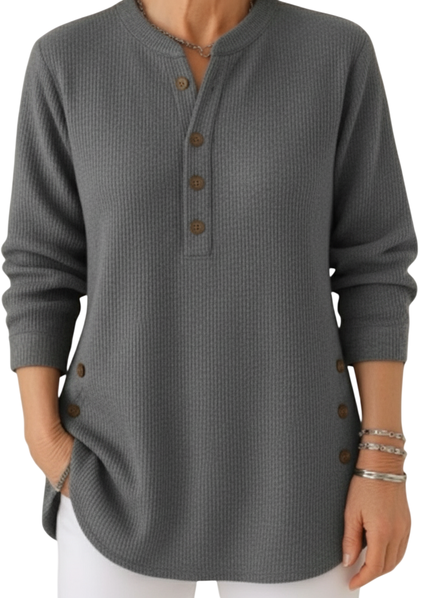 Harperly – Long Sleeve Solid Knit Sweater