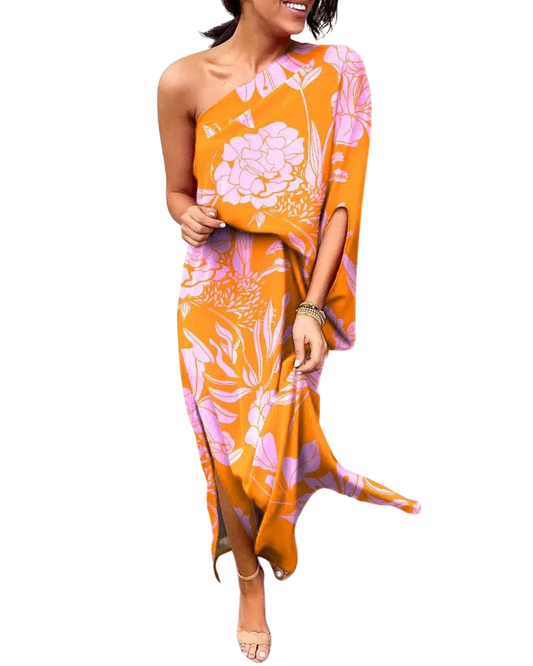 Lilian - One-Shoulder Floral Maxi Dress