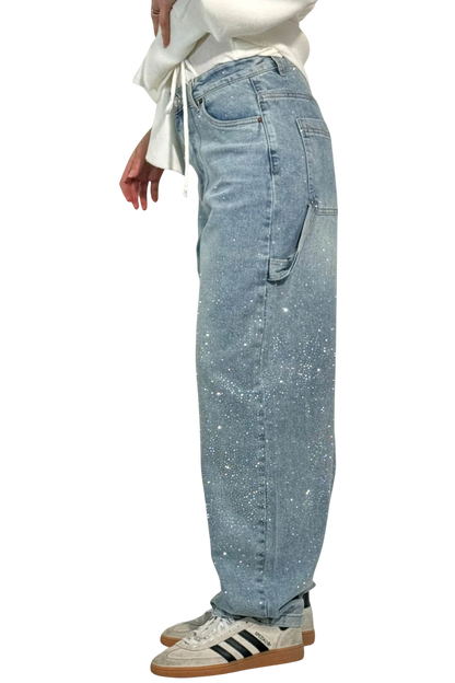 Dariya | Balloon Cargo Jeans with Rhinestone Details