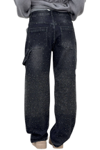 Dariya | Jean cargo coupe ballon avec éclat et ornements en strass