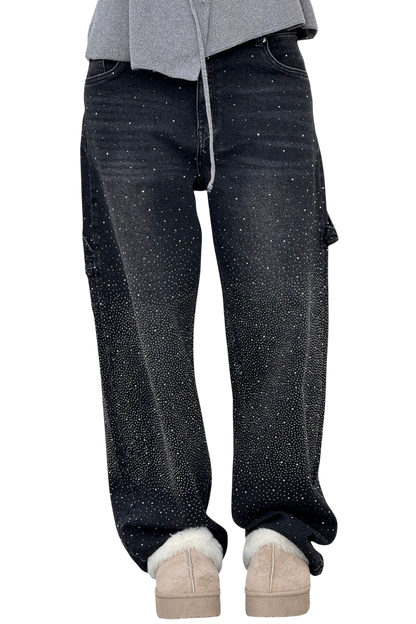 Dariya | Balloon Cargo Jeans with Rhinestone Details