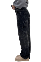 Dariya | Jean cargo coupe ballon avec éclat et ornements en strass