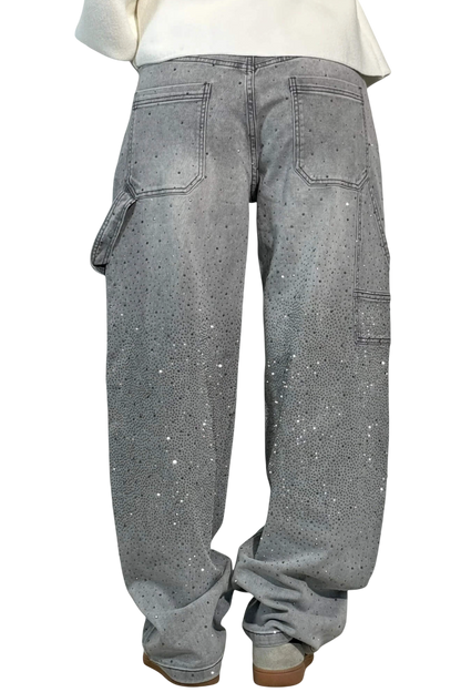 Dariya | Balloon Cargo Jeans with Rhinestone Details