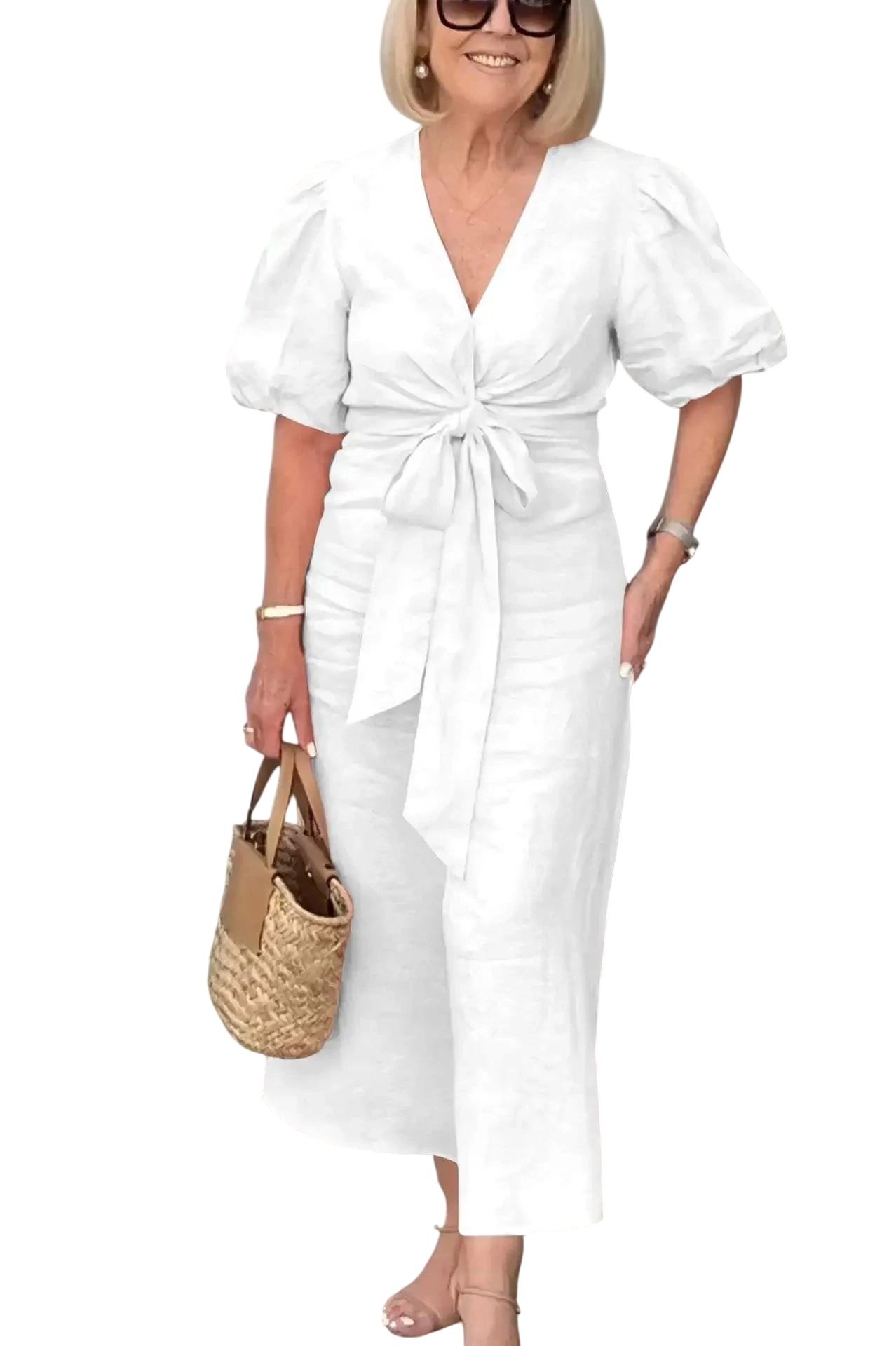 Stella - Robe élégante à col en V