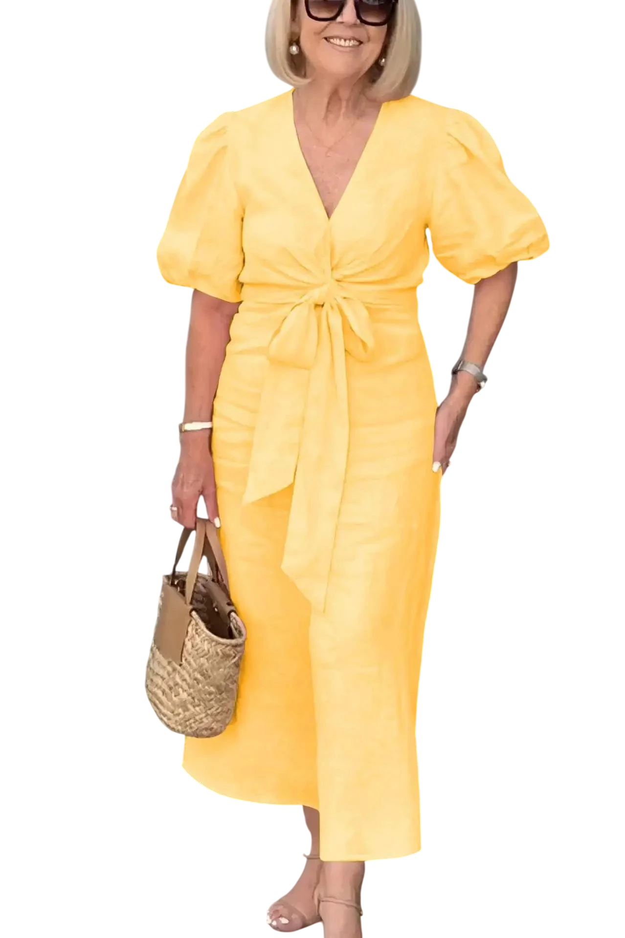 Stella - Robe élégante à col en V