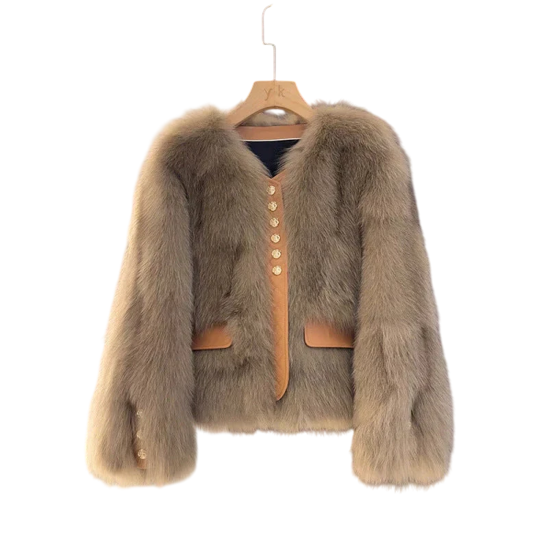 Aurélia - Blouson court effet fourrure de renard