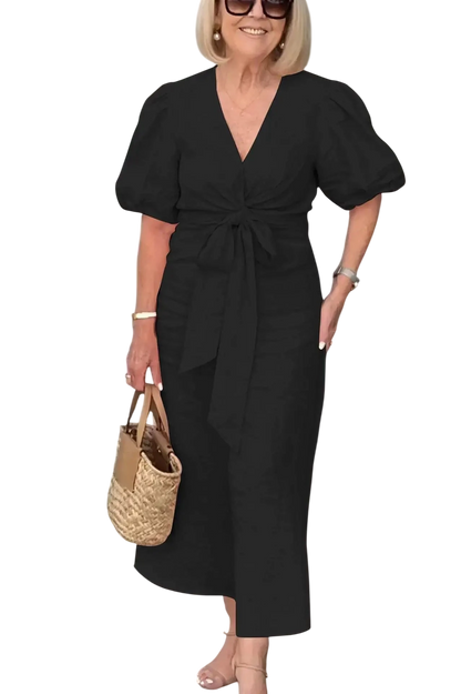 Stella - Elegant V-Neck Dress