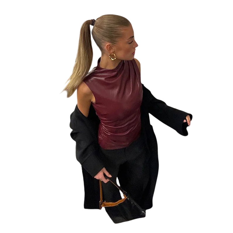 SERAN™ | Haut élégant en similicuir pour femme