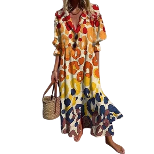 Romy - Boho Puff Sleeve Maxi Dress