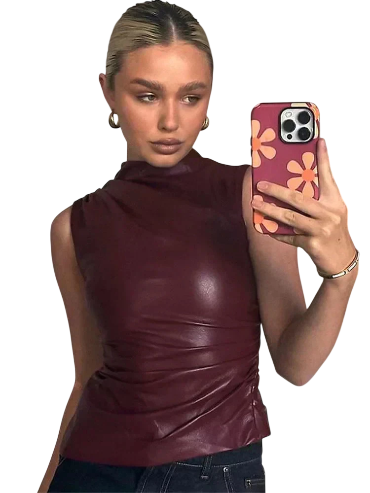 SERAN™ | Haut élégant en similicuir pour femme