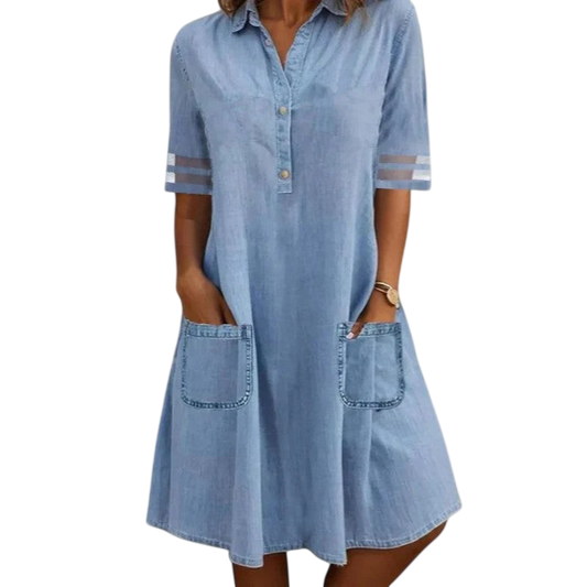 Brittany - Figure Flattering Denim Dress