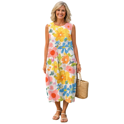Ella | Pastel Floral Midi Dress