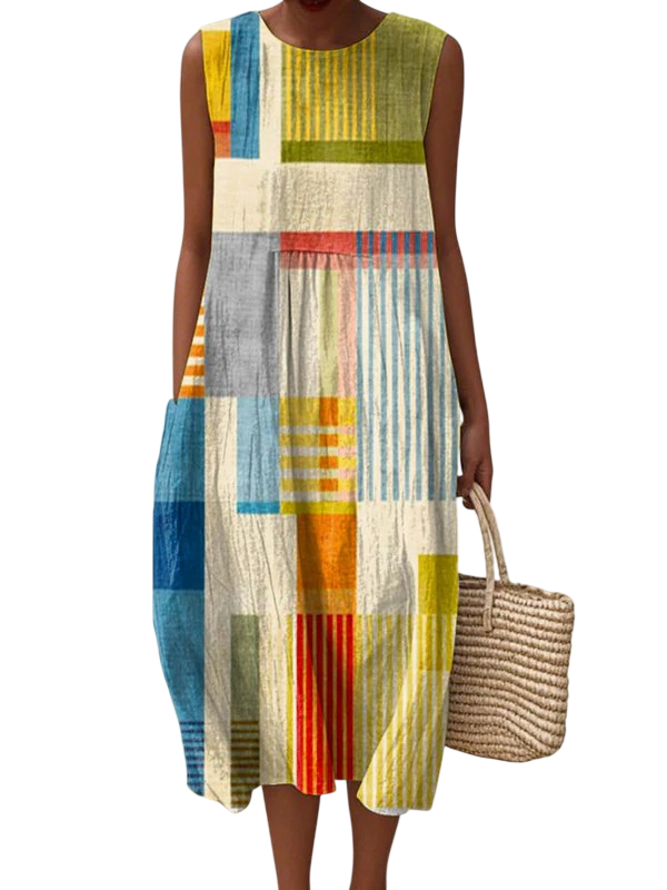 Eve | Robe mi-longue géométrique
