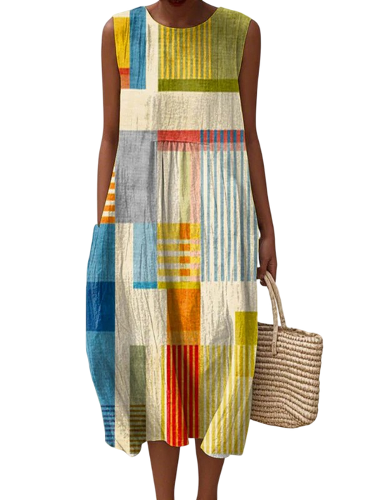 Eve | Geometric Midi Dress
