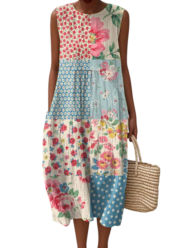 Anna | Robe midi patchwork