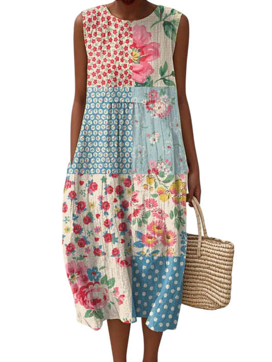 Anna | Patchwork Midi Dress