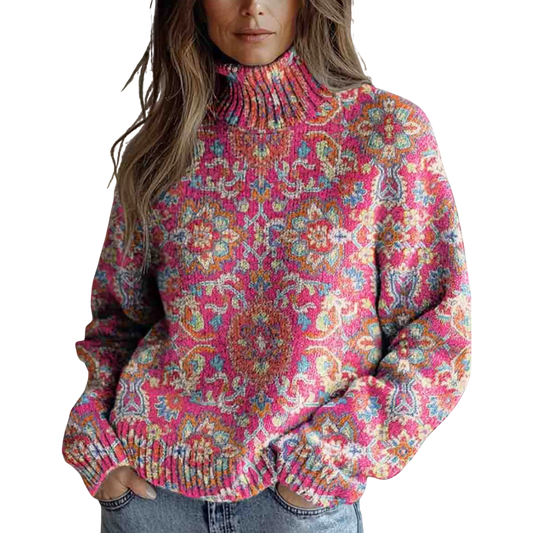 Florence - Floral Knit Turtleneck