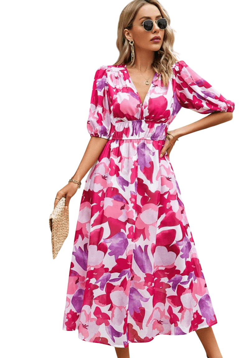 Lorenza – Robe midi printanière élégante