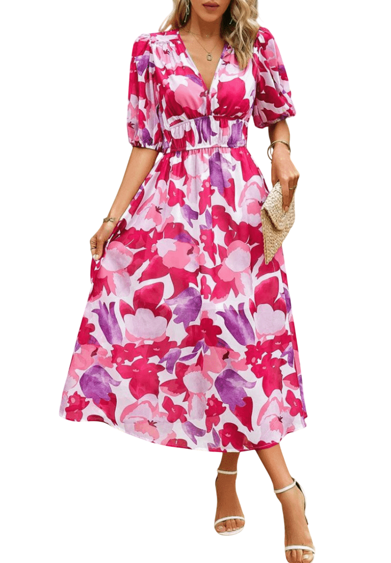 Lorenza – Robe midi printanière élégante