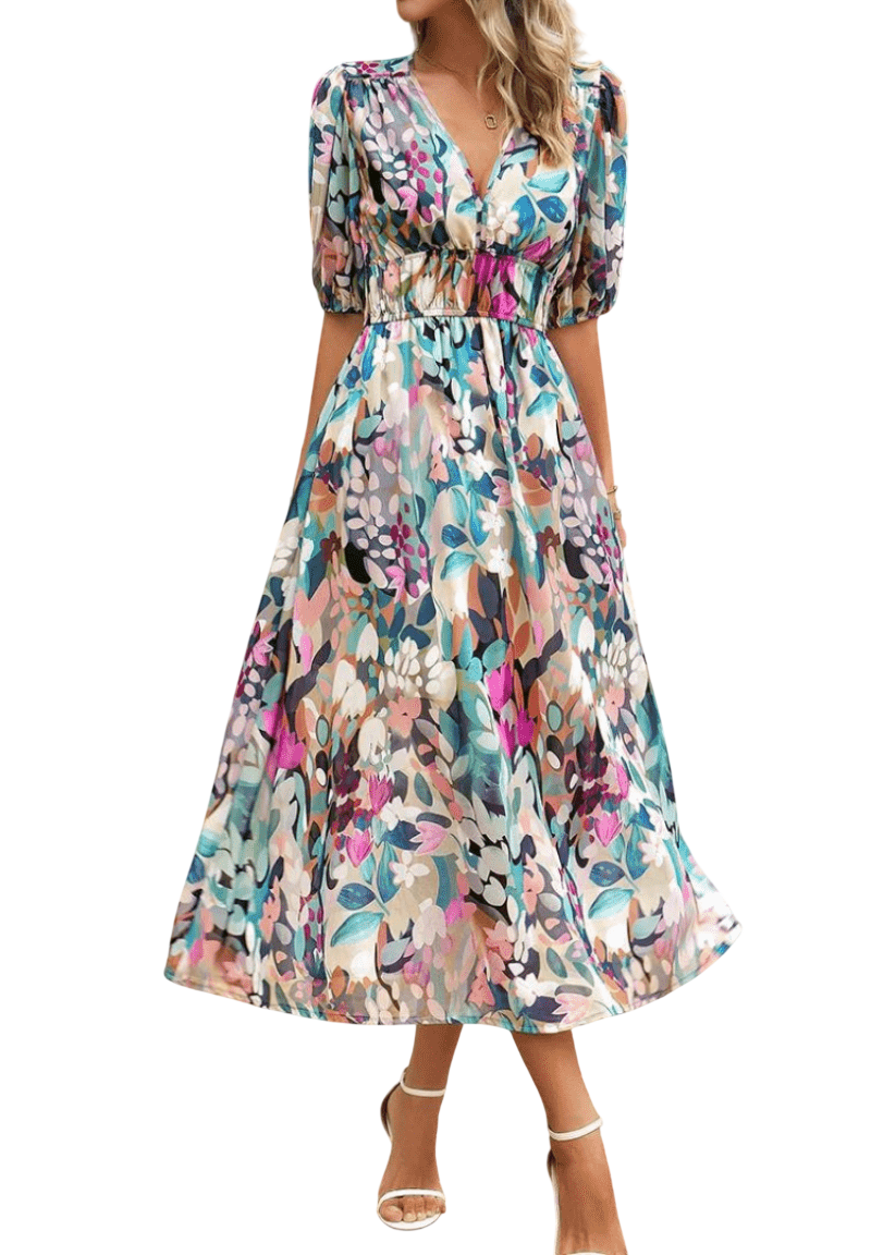 Lorenza – Robe midi printanière élégante