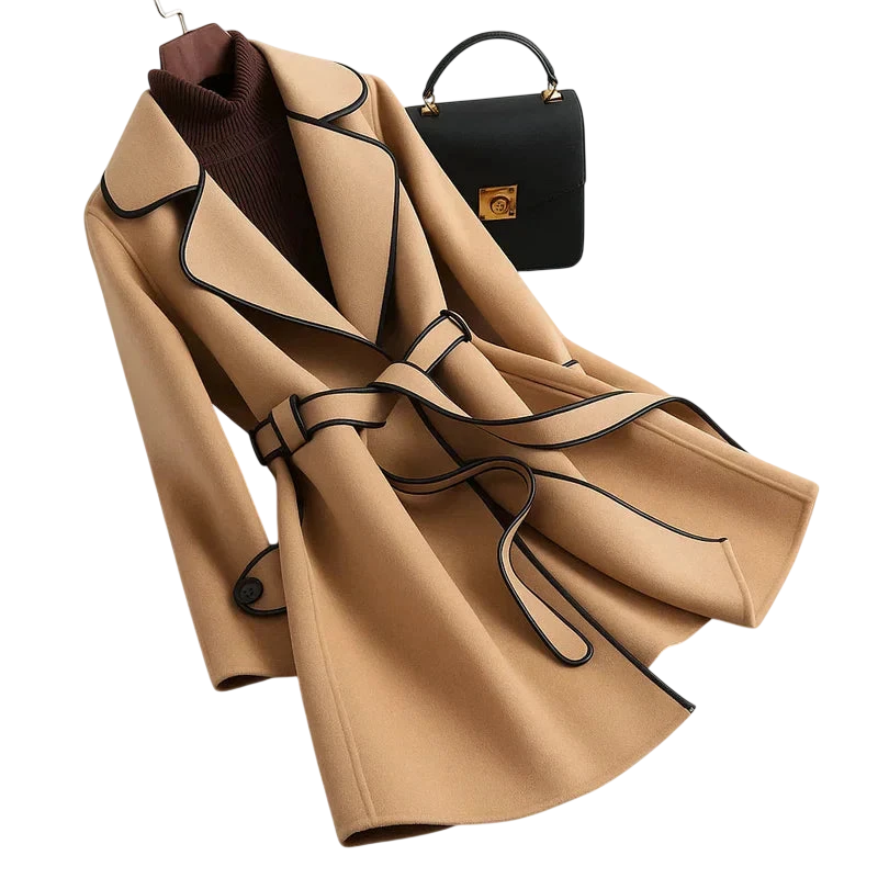 Marla - Trench-coat chic avec liseré contrastant