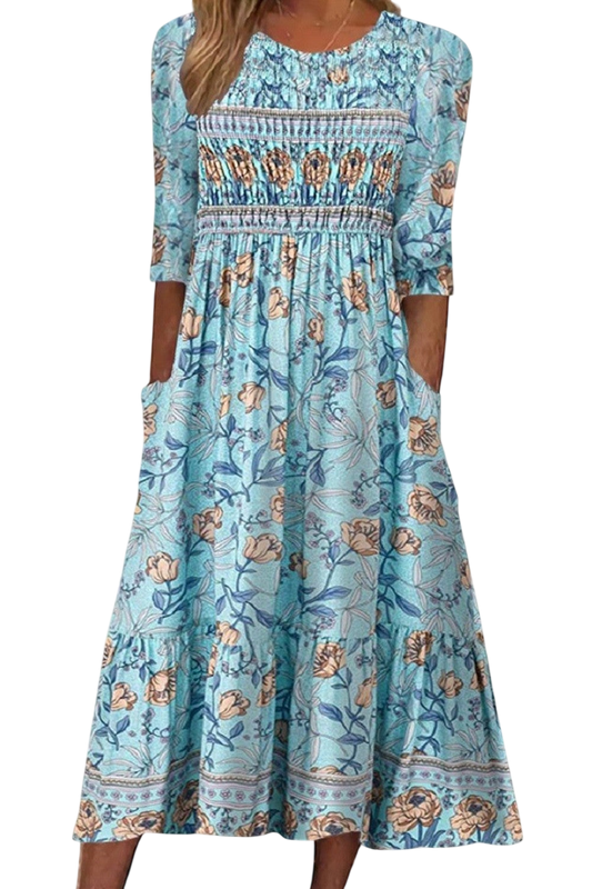 Haveni Flowing Petal Dress with Tummy Coverage