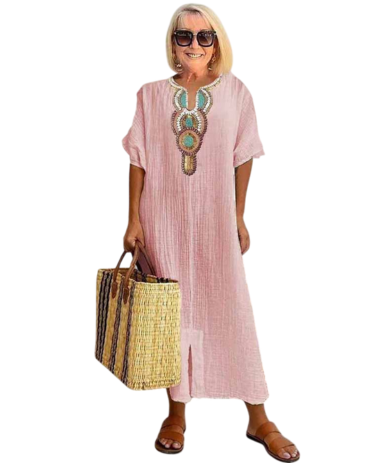 Oceana – Embroidered Elegance Dress