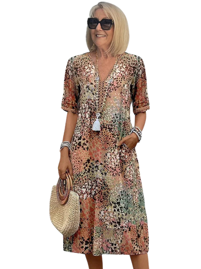 Rose - Vibrant Mid Length Dress