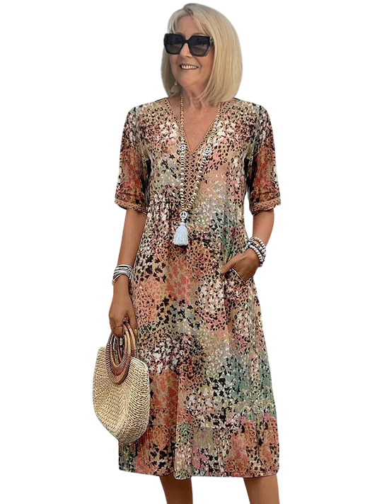 Rose - Vibrant Mid Length Dress