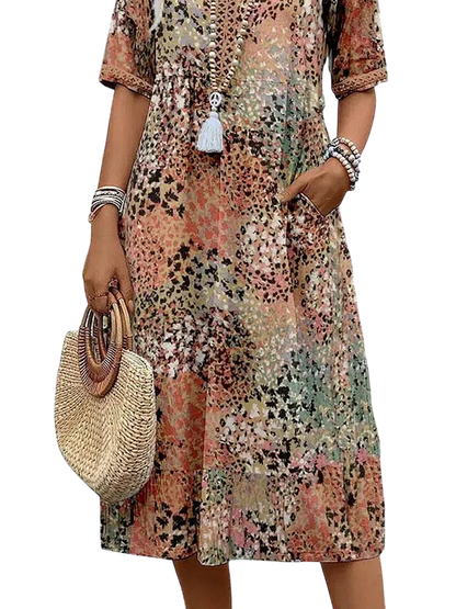 Rose - Vibrant Mid Length Dress