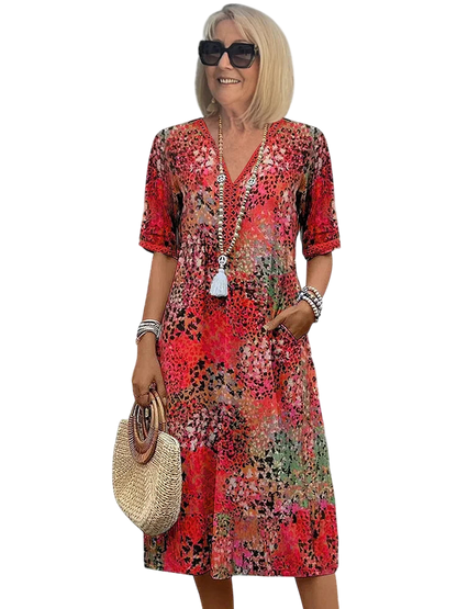 Rose - Vibrant Mid Length Dress