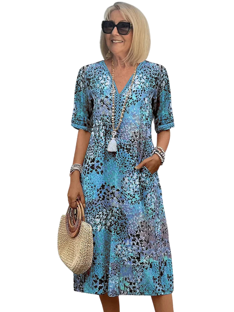Rose - Robe mi-longue éclatante