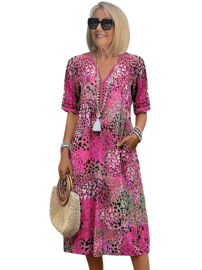 Rose - Vibrant Mid Length Dress
