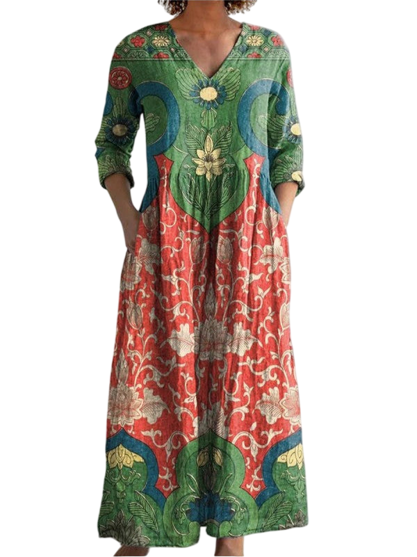 Margie - Robe imprimée florale vintage