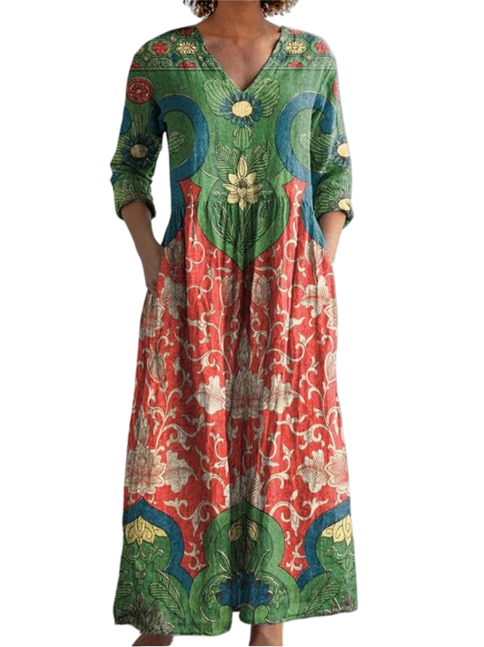 Margie - Vintage Floral Print Dress