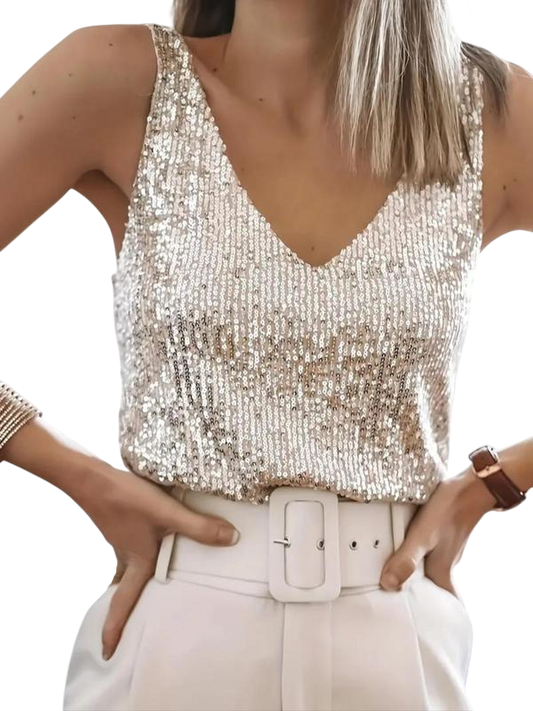 Kaitlyn™ | Women Sleeveless Glitter Top