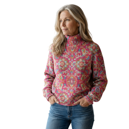 Florence - Floral Knit Turtleneck