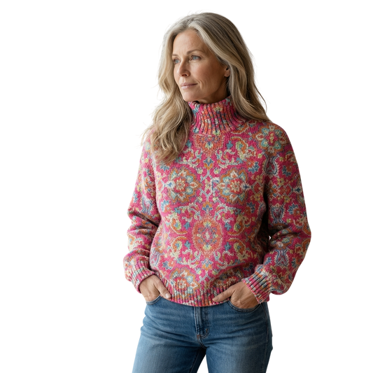 Florence - Floral Knit Turtleneck