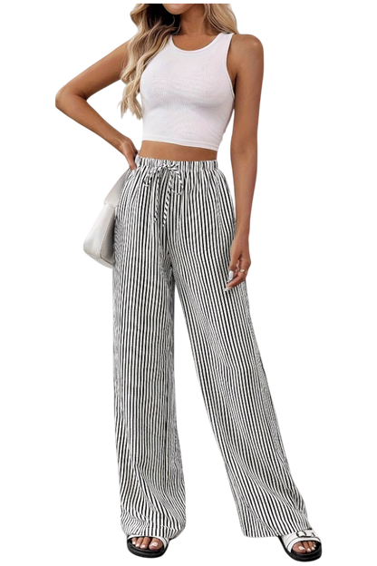 Sabrina | Striped Lightweight Straight Pants