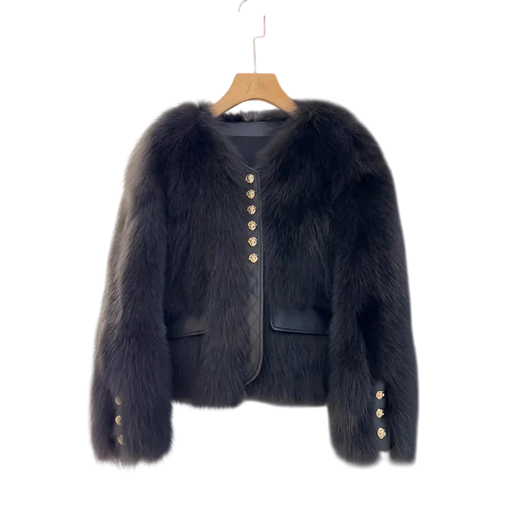 Aurélia - Blouson court effet fourrure de renard