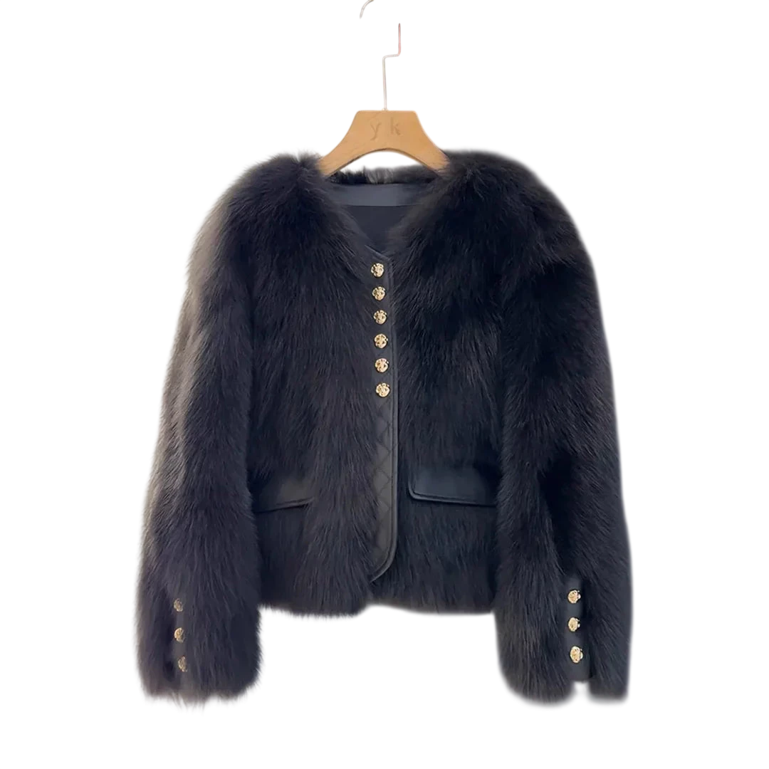Aurélia - Blouson court effet fourrure de renard