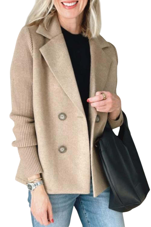 Elena™ | Manteau de printemps rayonnant avec manches en tricot
