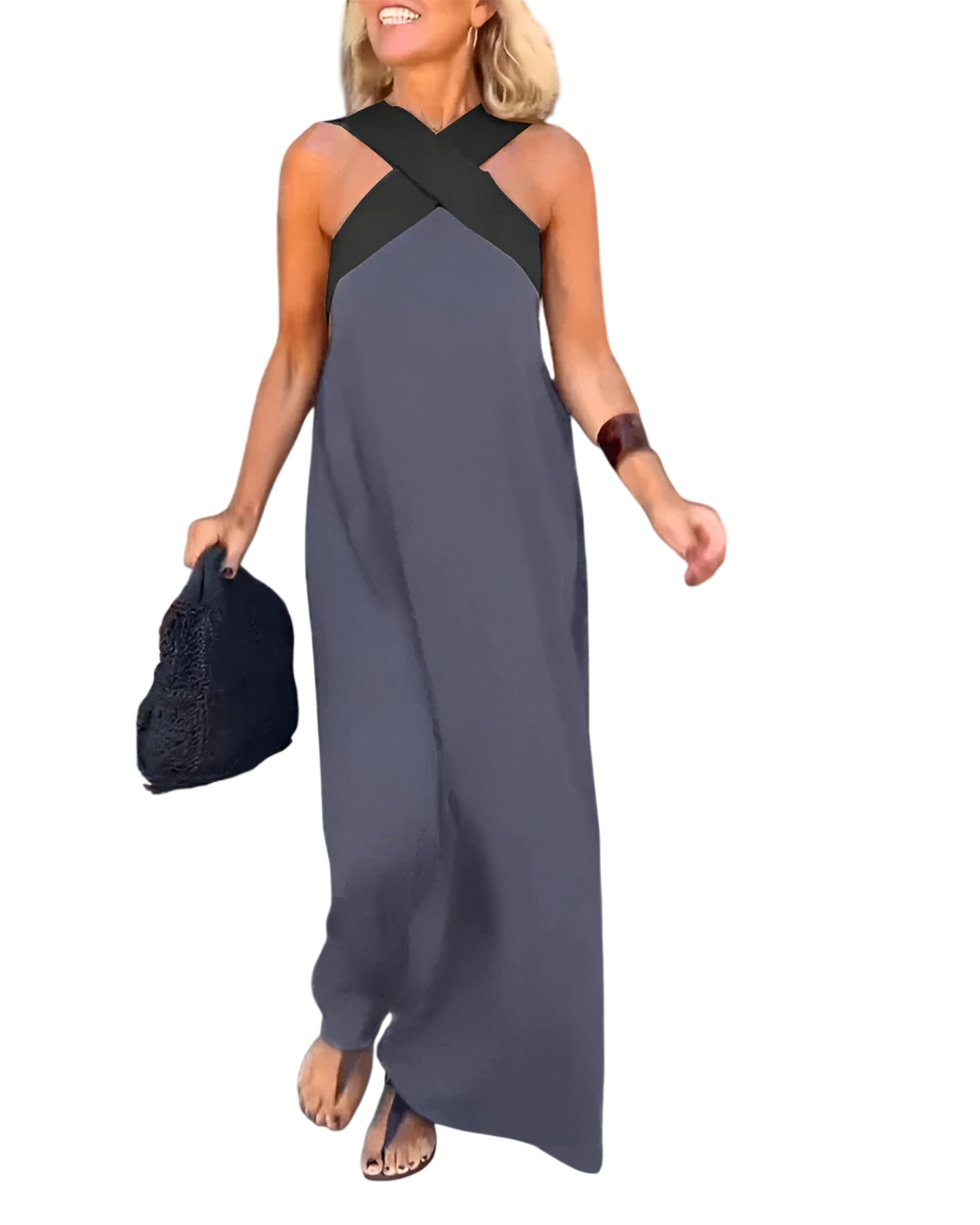 Keira - Robe longue croisée respirante et confortable