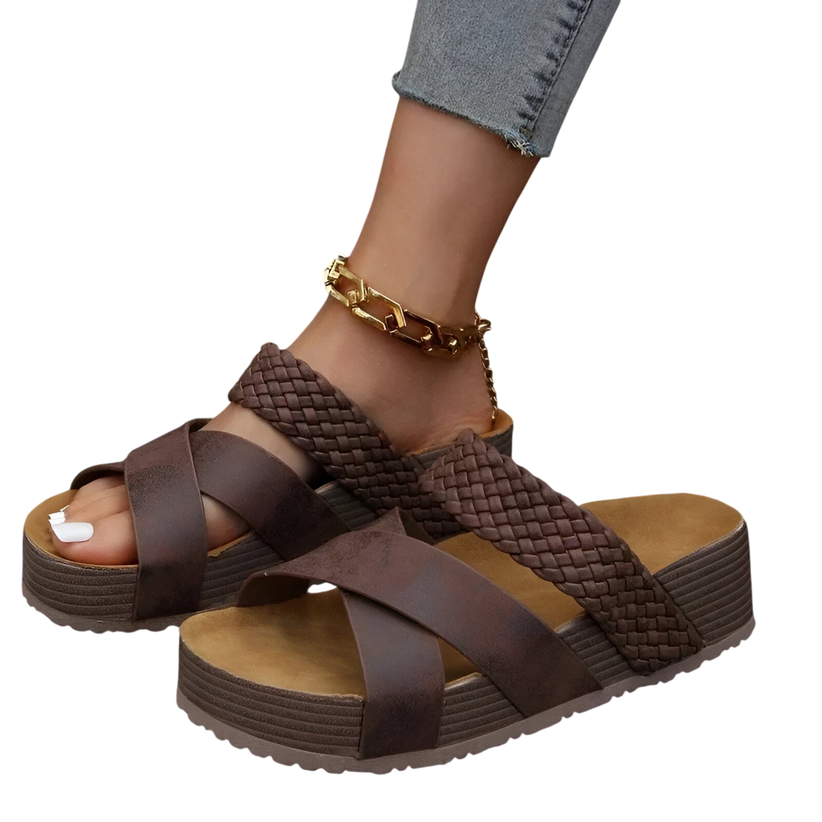 Marley – Sandales tissées à plateforme