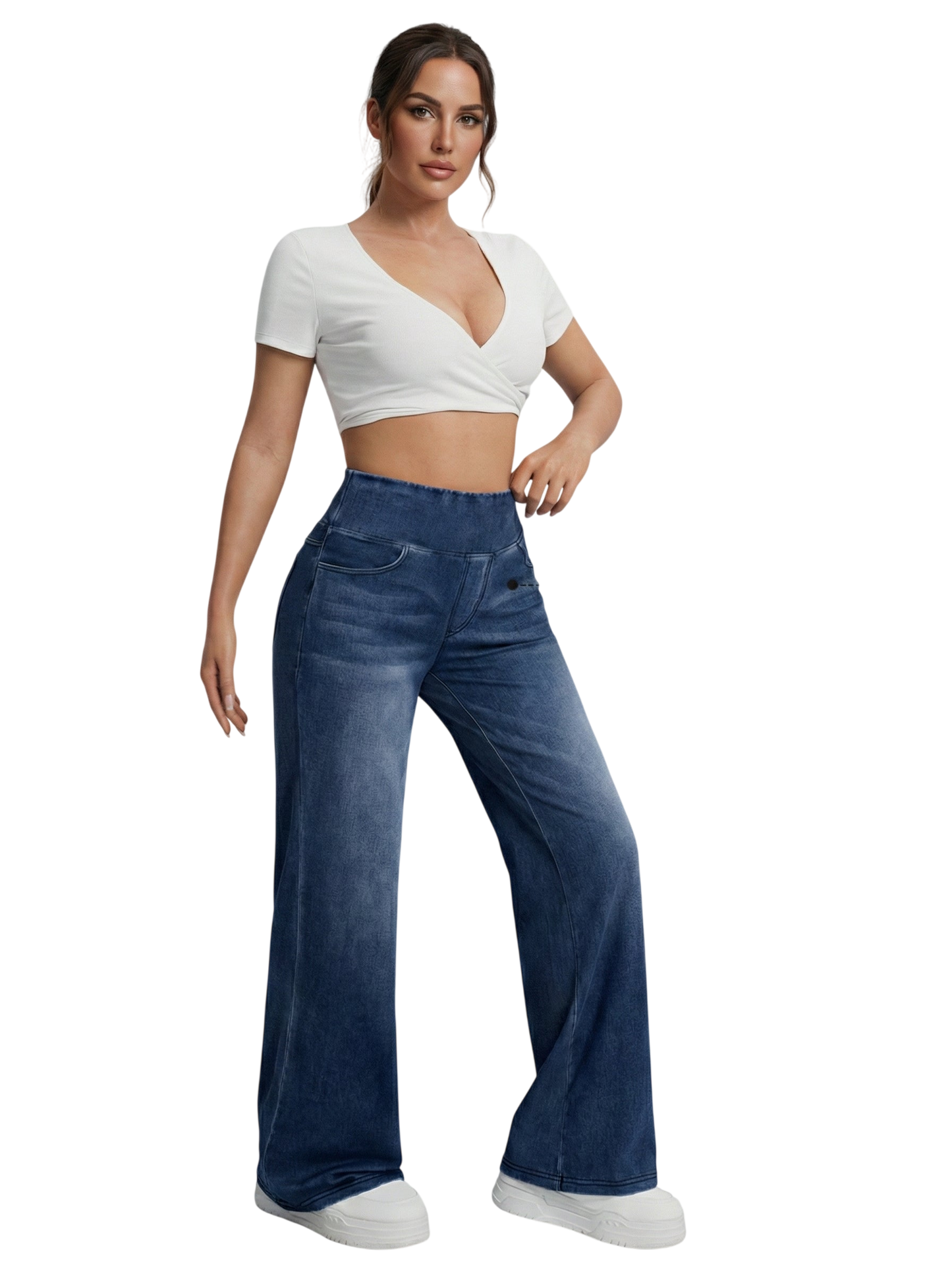 Wide-Leg Tummy Control Pants
