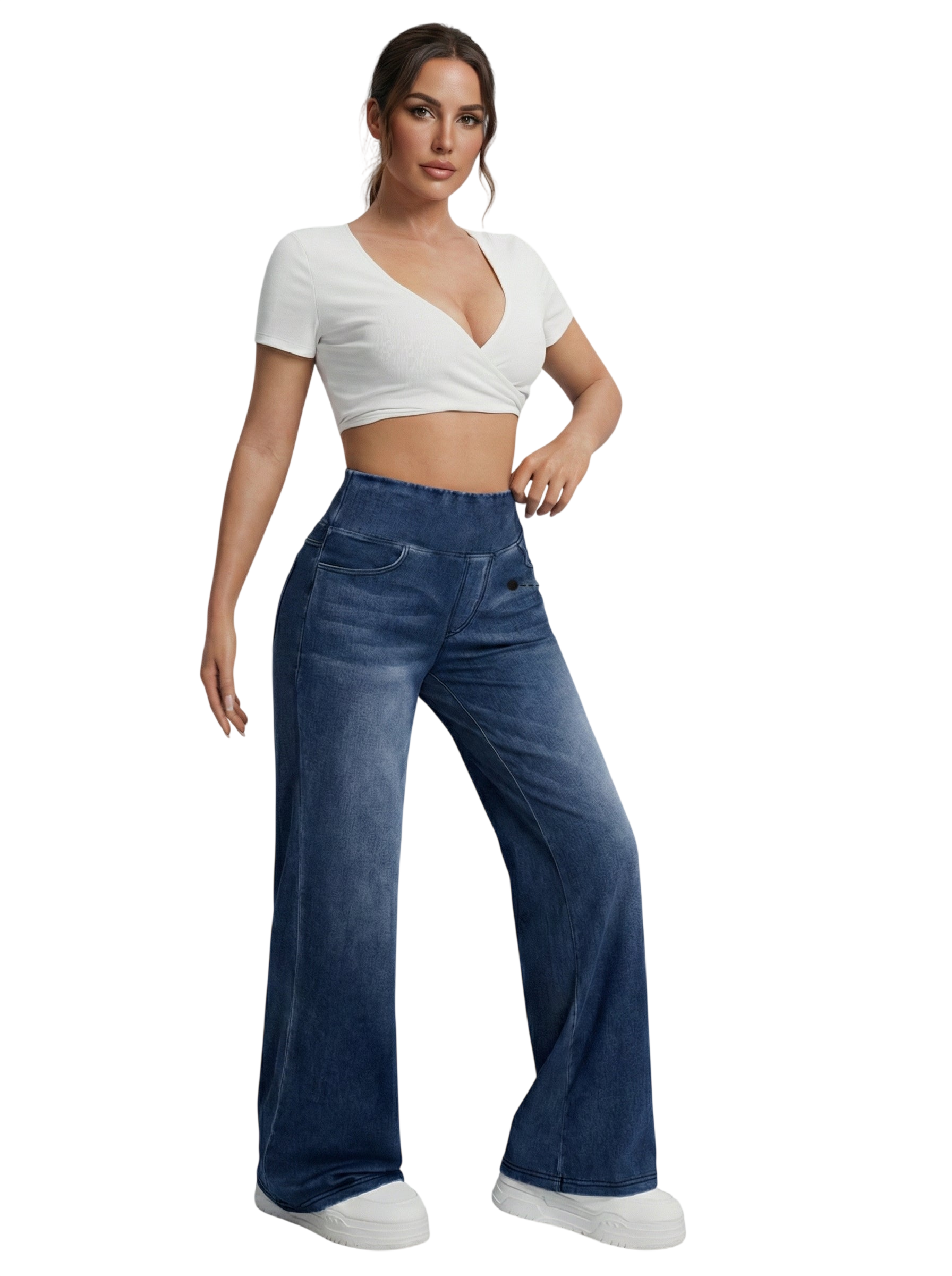Pantalon large avec contrôle du ventre