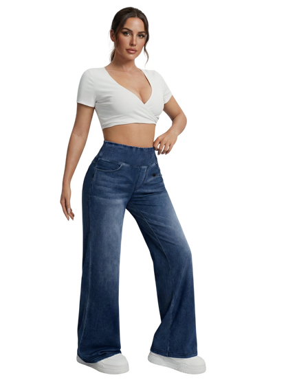 Wide-Leg Tummy Control Pants