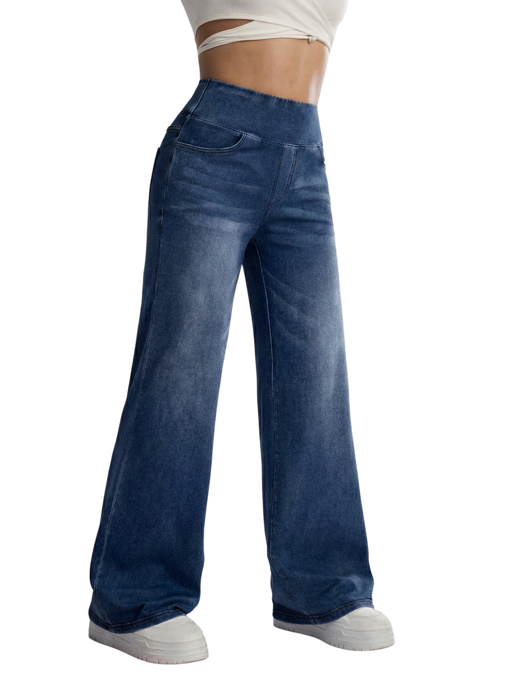 Pantalon large avec contrôle du ventre