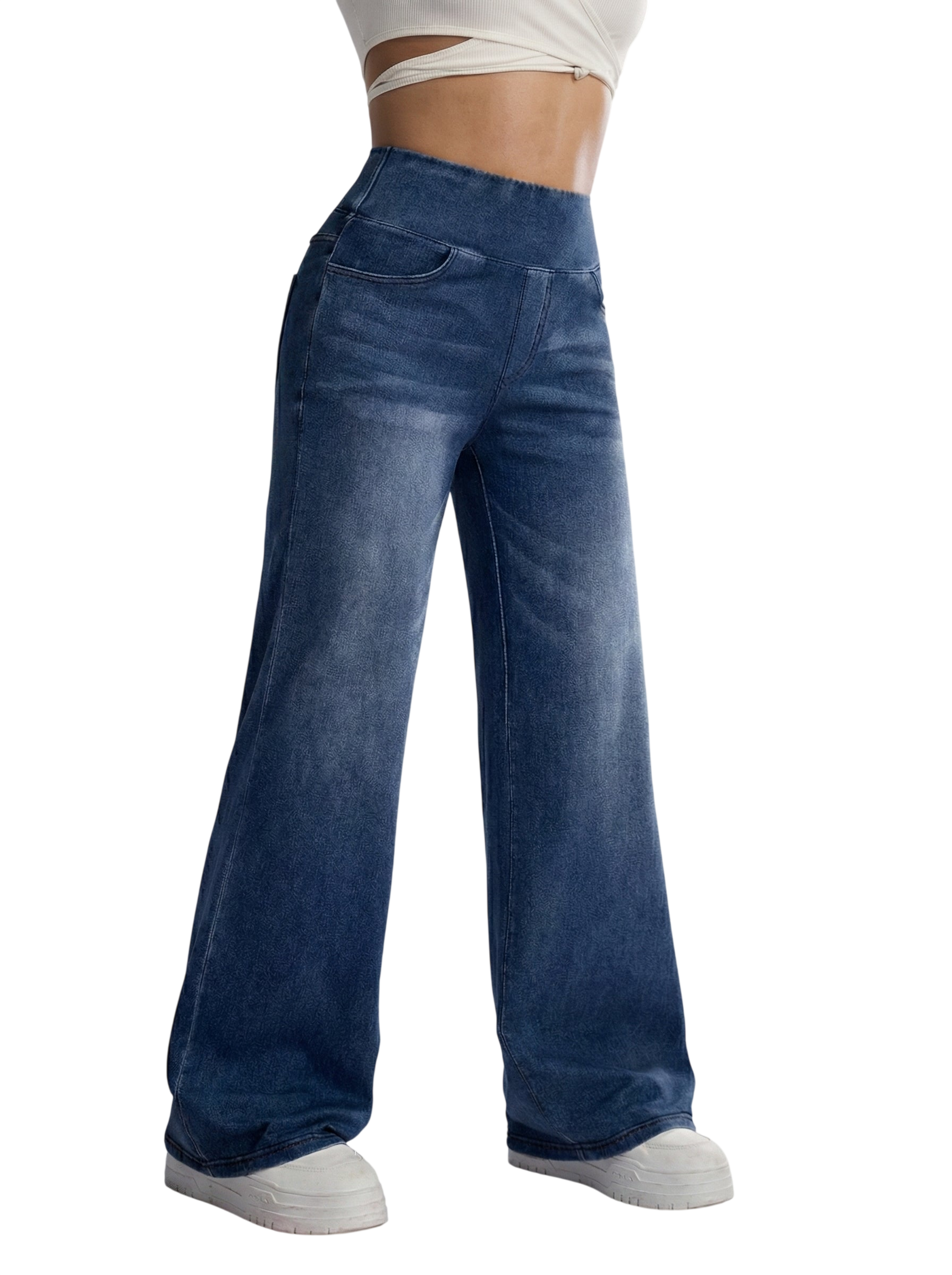 Pantalon large avec contrôle du ventre