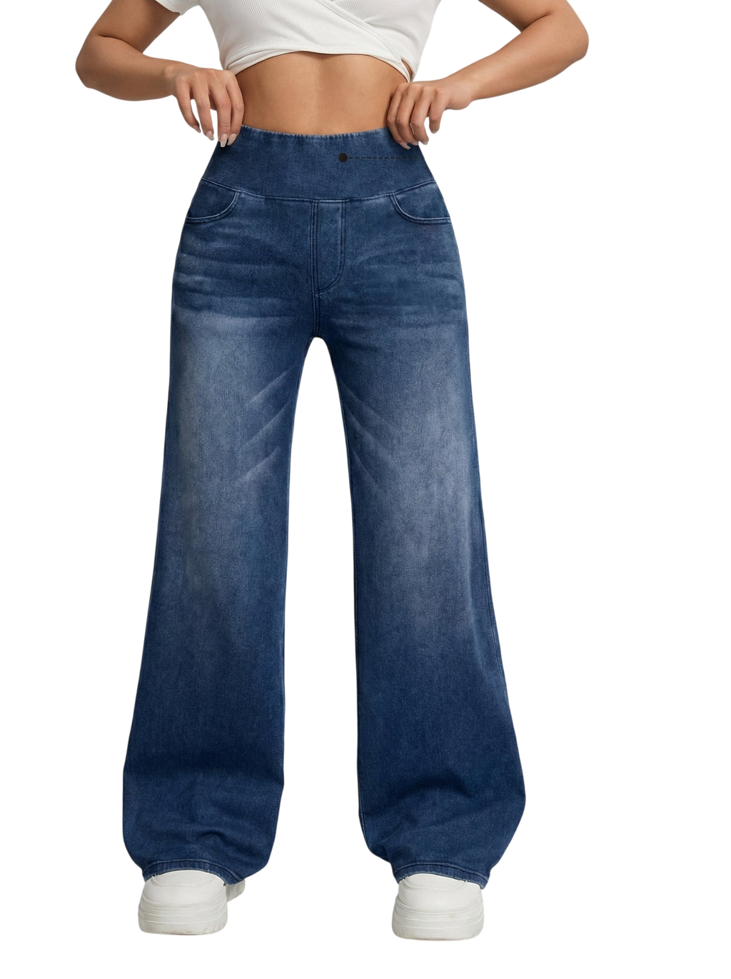 Pantalon large avec contrôle du ventre